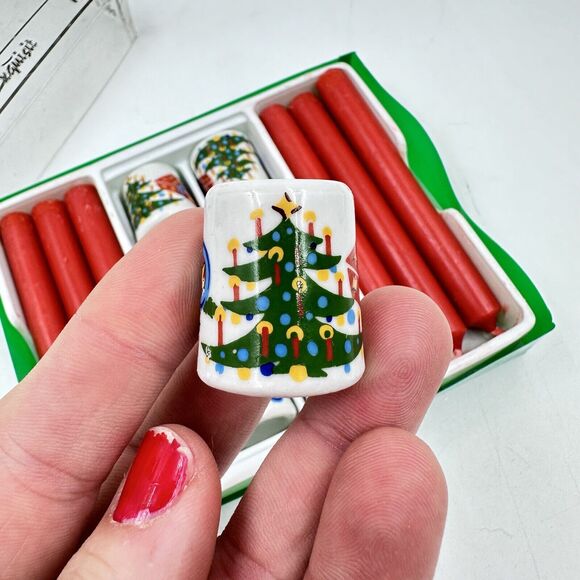Vintage Willi Geck Geschenke Christmas Tree Mini Candle Holders German Decor - Picture 4 of 9